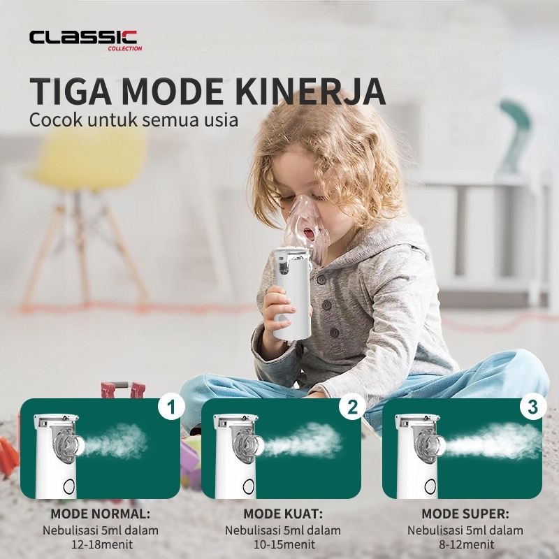 Nebulizer Portable Mesh Alat Uap Bantu Pernafasan Asma Inhalasi/alat Nebulizer Anak/Cocok Untuk Anak