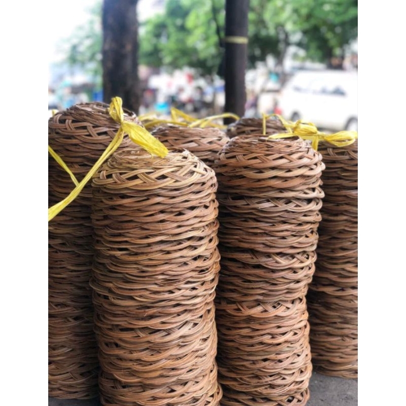 Harga Miring Piring Anyam,Piring Lidi Rotan Pernis 12 Pcs