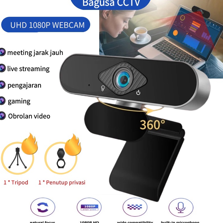 Jual 1 True HdKamera WebcamLaptop With Mic Live Streaming Ip Camera Usb Camera Zoom Meeting Web Cam 