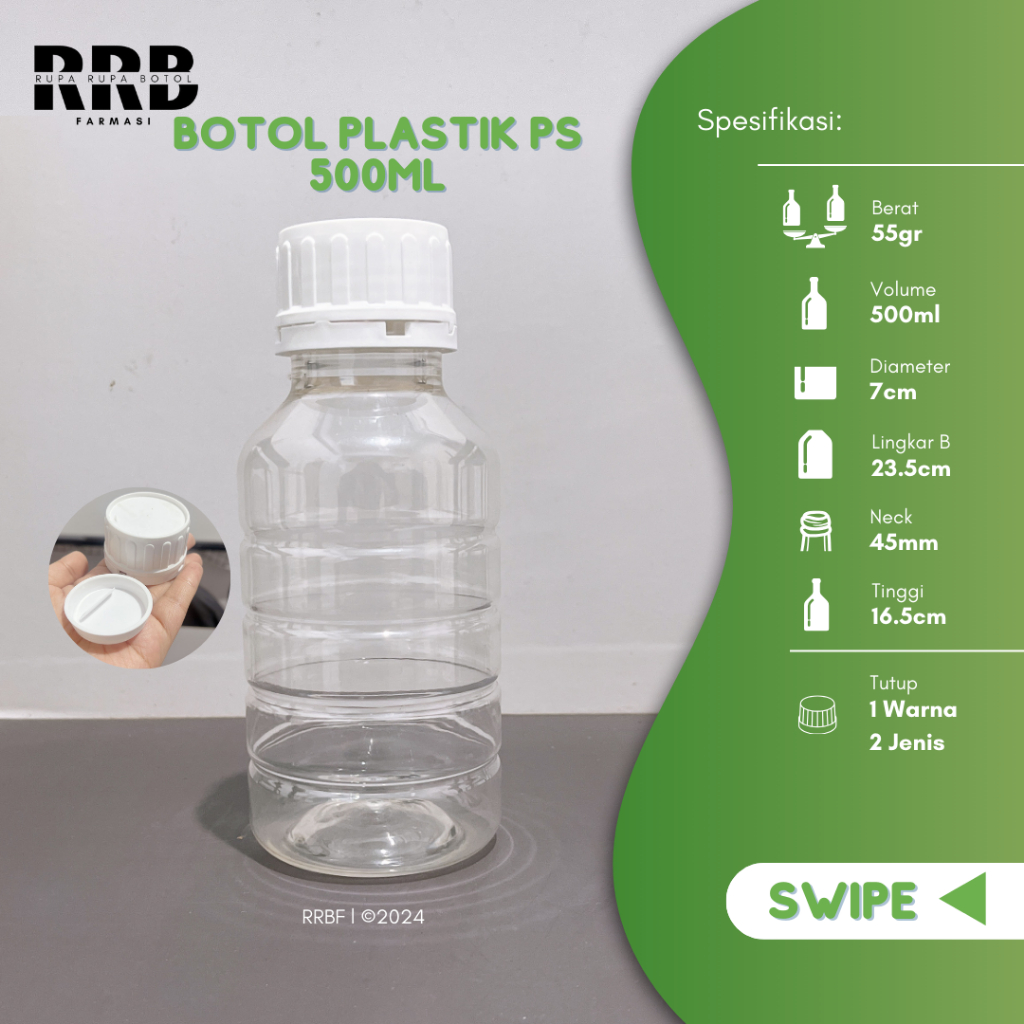 (Paket isi 12pcs) BOTOL PS 500ML BOTOL MADU 500ML TEBAL
