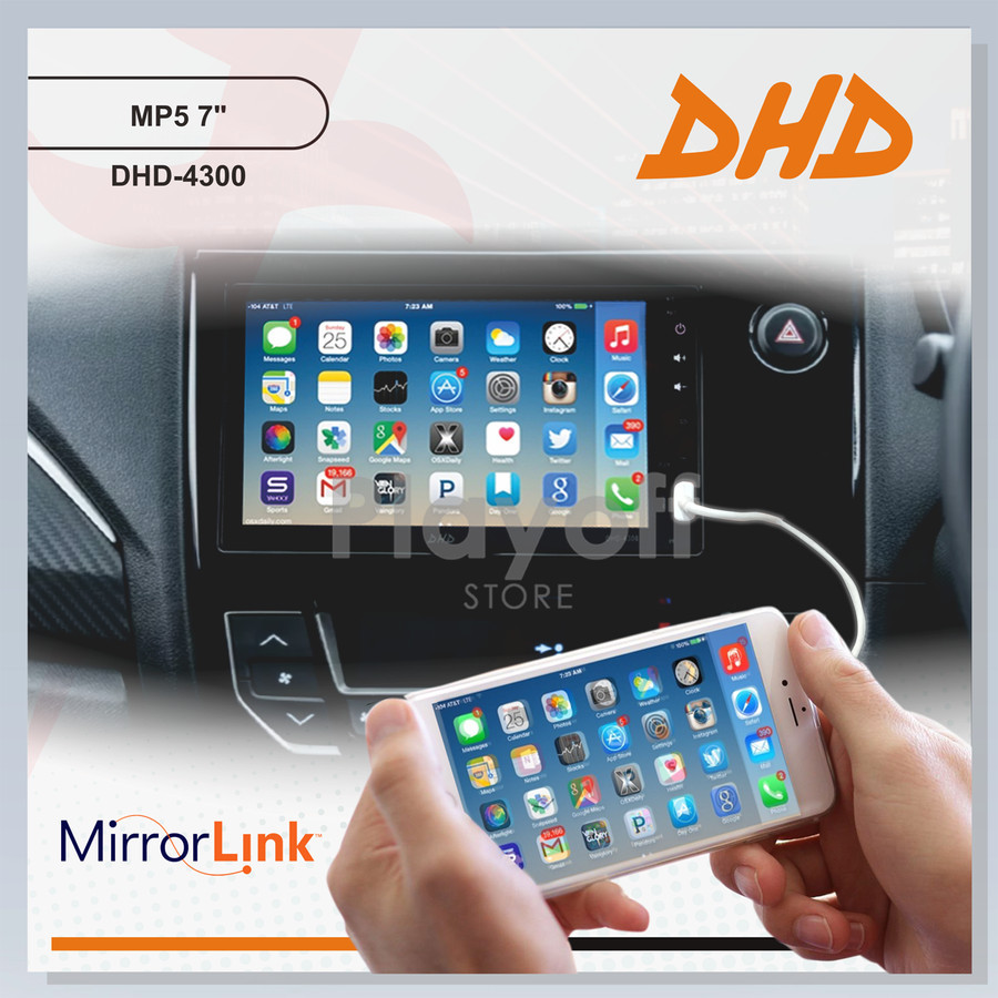 Body Panjang Head Unit Mobil Double Din Bluetooth Mirrorlink DHD 4300 7inch