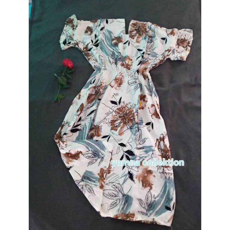 Daster kekinian kirana crinkel air flow retsleting depan busui dress kimono piyama keren serut dada 