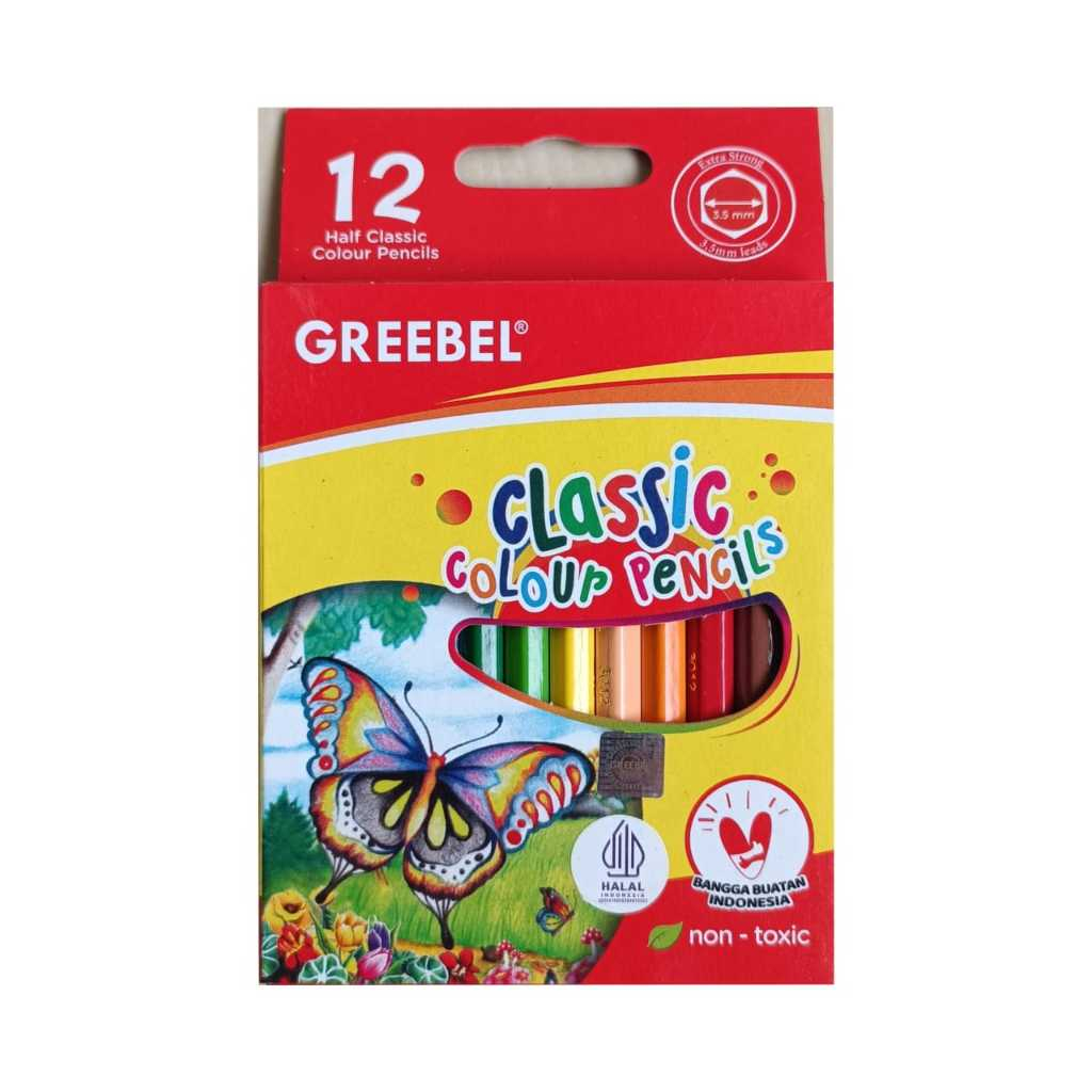 

Pensil warna Greebel 12 Warna Pendek Classic