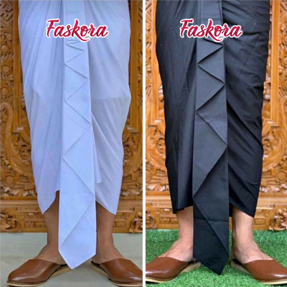 C74 Kamen Bali Lembaran Wanita Pria Polos Hitam Putih CuciGudang