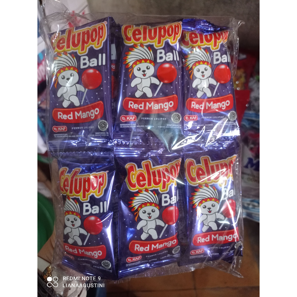 Permen Lolipop Celupop Ball Red Mango Coklat isi 20pcs