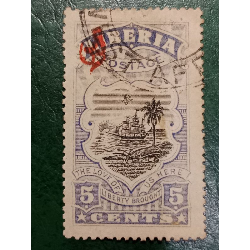 

Prangko Liberia 5 Cents Tahun 1918 USED