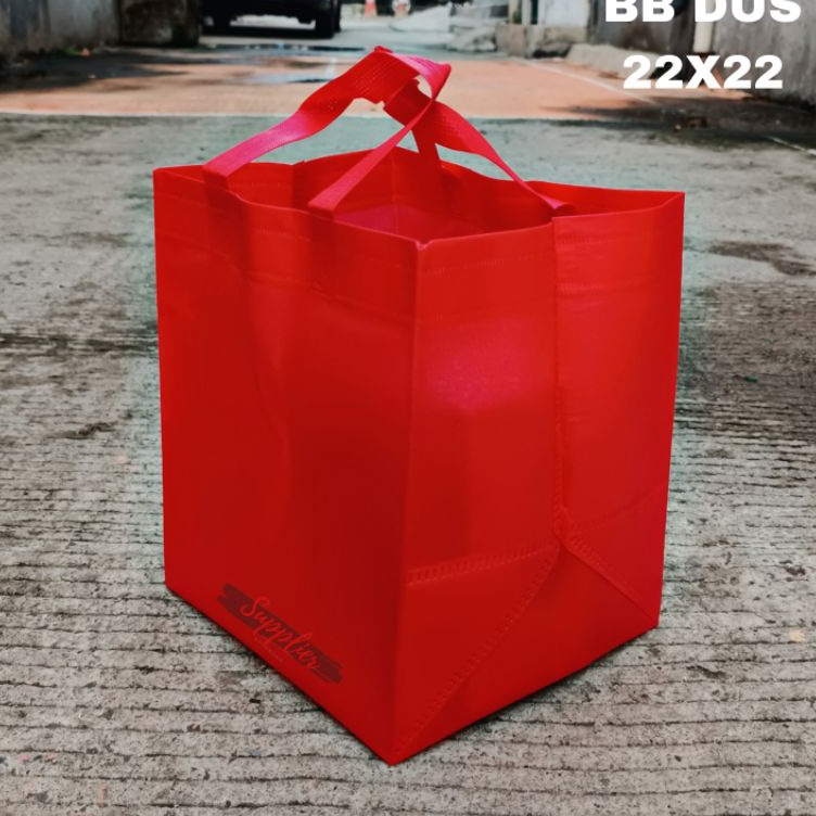 

Diskon Promo Goodiebag kotak 22x22 spunbond tinggi 28cm HBPA 12pcs