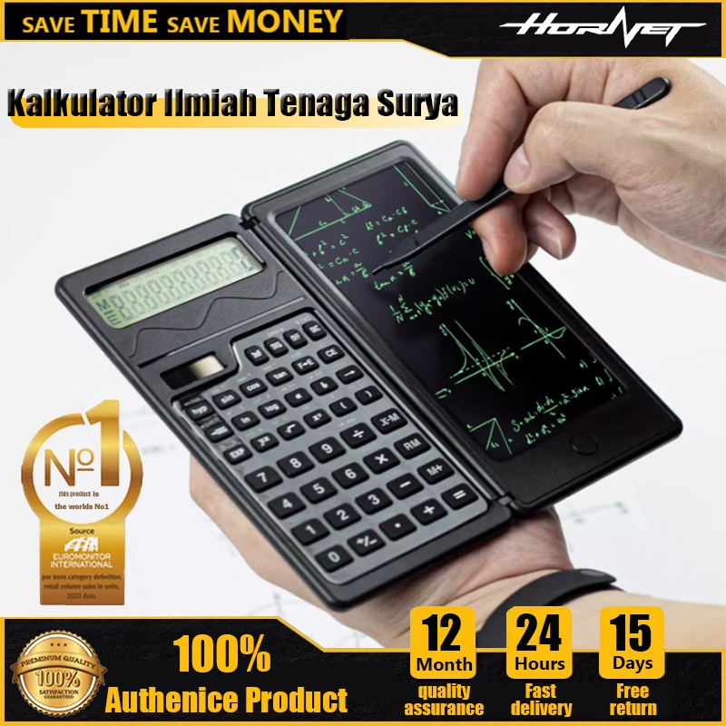 

Solar Foldable Scientific Calculator 10-Digit with Erasable LCD Writing Pad