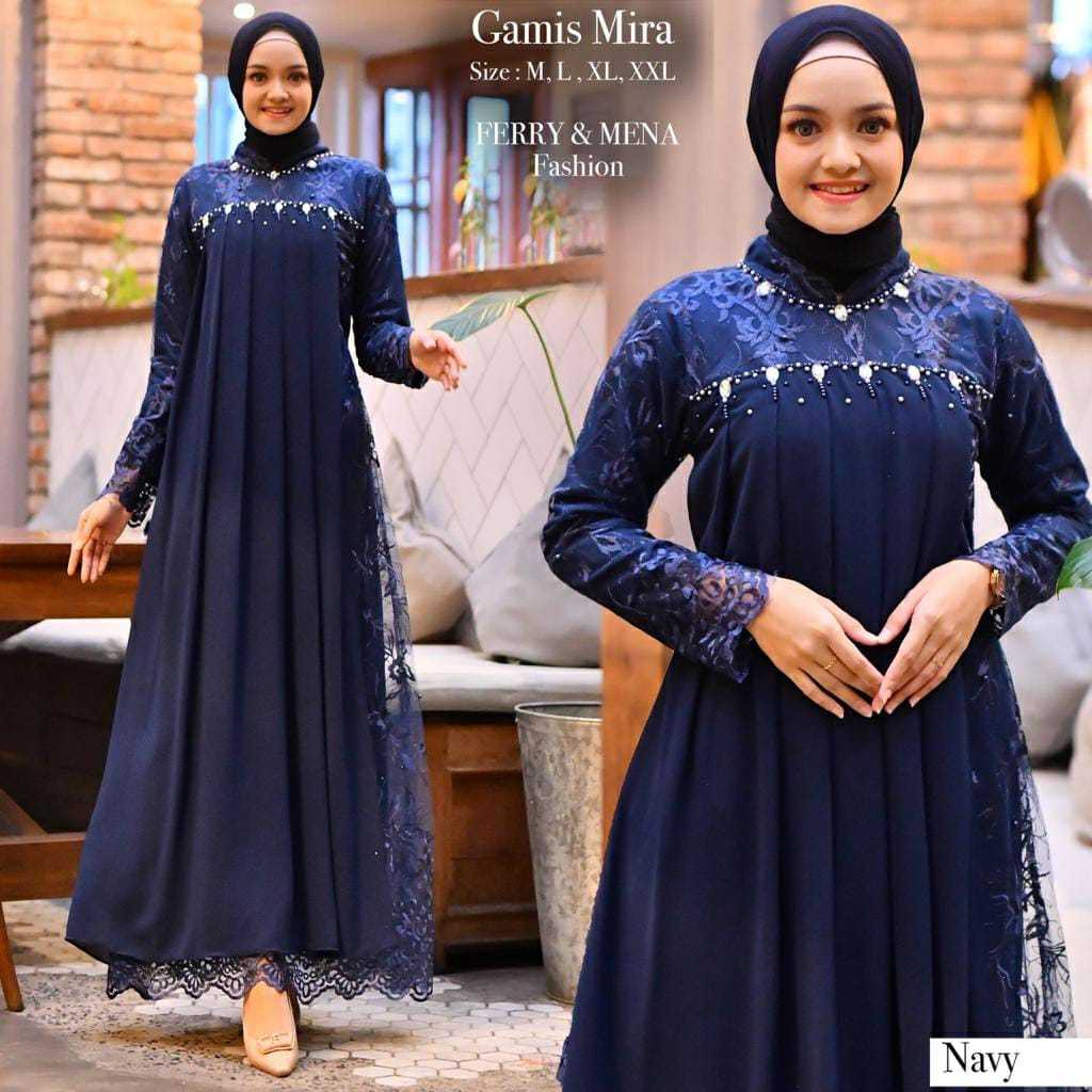 TERMURAH Myra Dress Brokat Kombinasi Velvet Mix Ceruty Gamis Muslimah Dress Kondangan Pesta Lebaran 