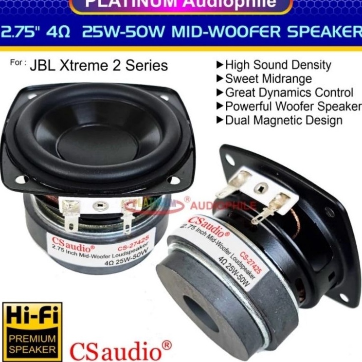 Speaker 275 inch Woofer MidWoofer Mid Bass 275 4 ohm 25W 5W For JBL Xtreme Quantum