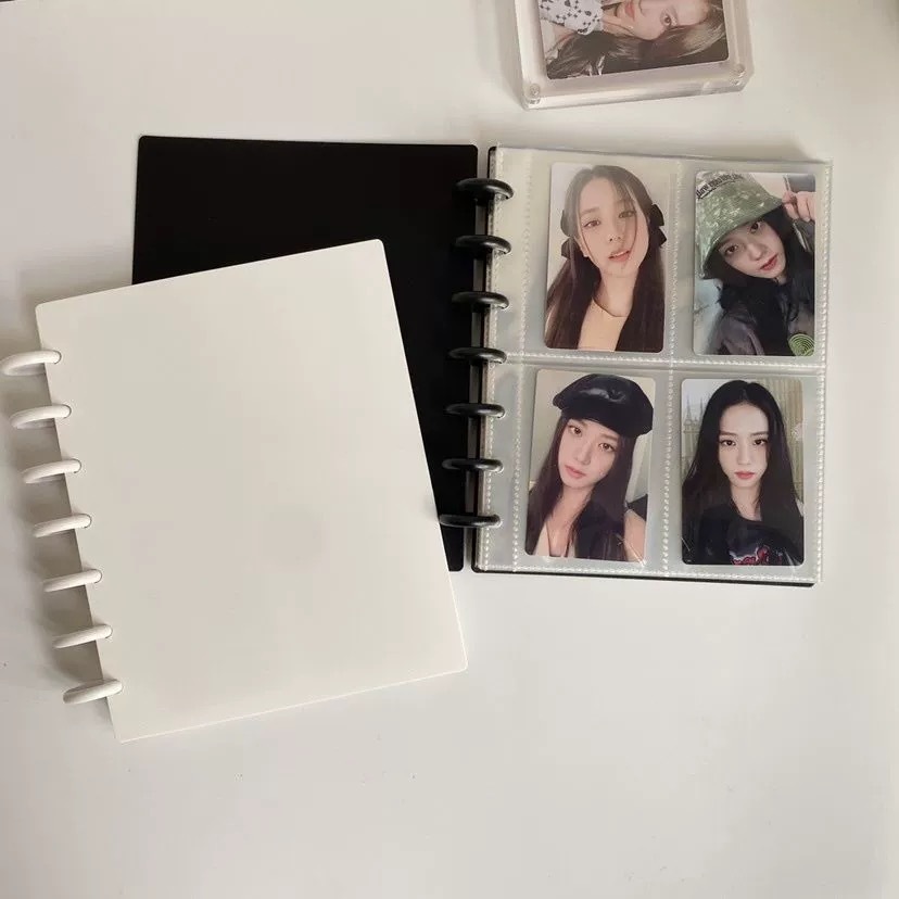 

80 Pockets A5 7 Ring Photocard Binder File Kpop Stationery Four Grid PC Storage Album Storage Postcard Sleeve
