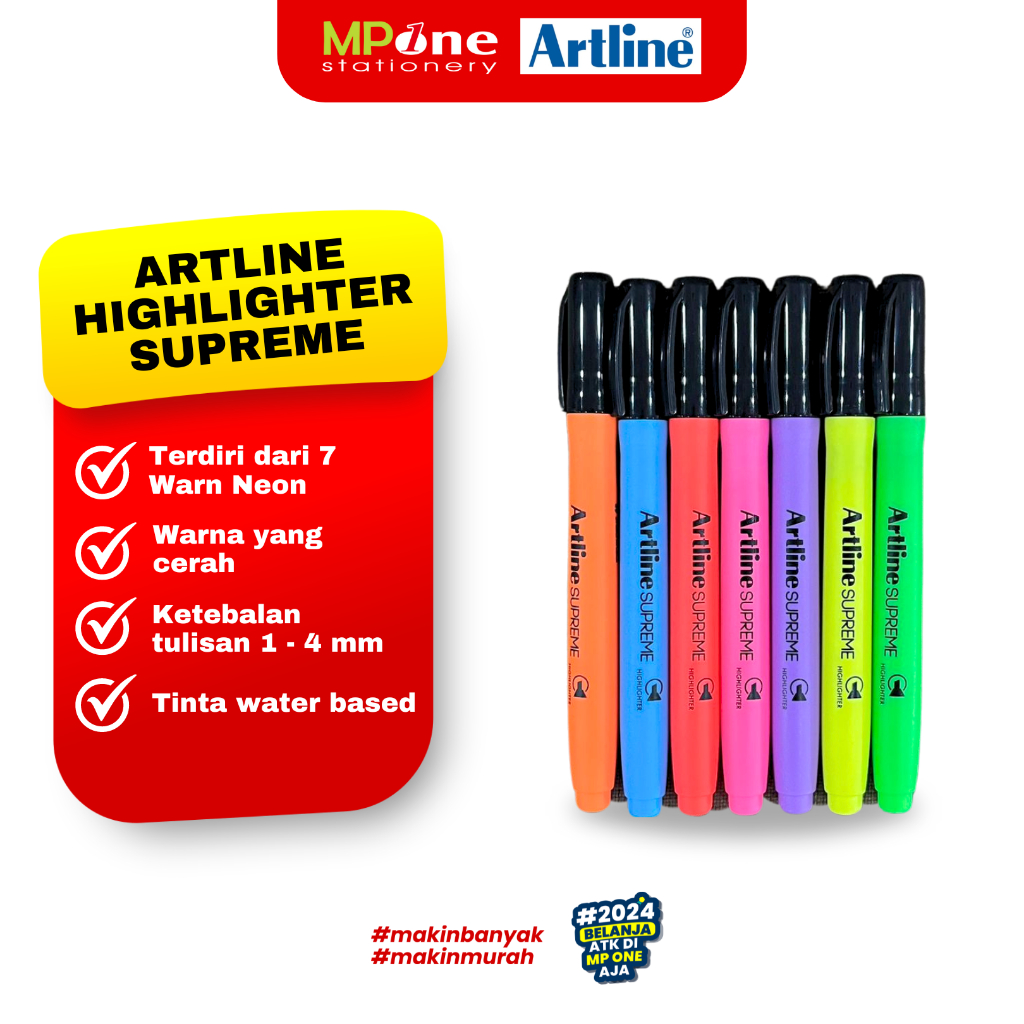 

(1PCS) Artline Highlighter Supreme Warna Flour EPF-600 / Stabilo Warna Neon Artline Supreme