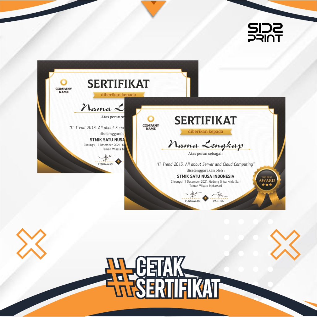 

cetak sertifikat art paper / sertfikat kertas silky a4 / cetak sertifikat kertas bc a4 / sertifikat kertas jeruk a4 1 sisi