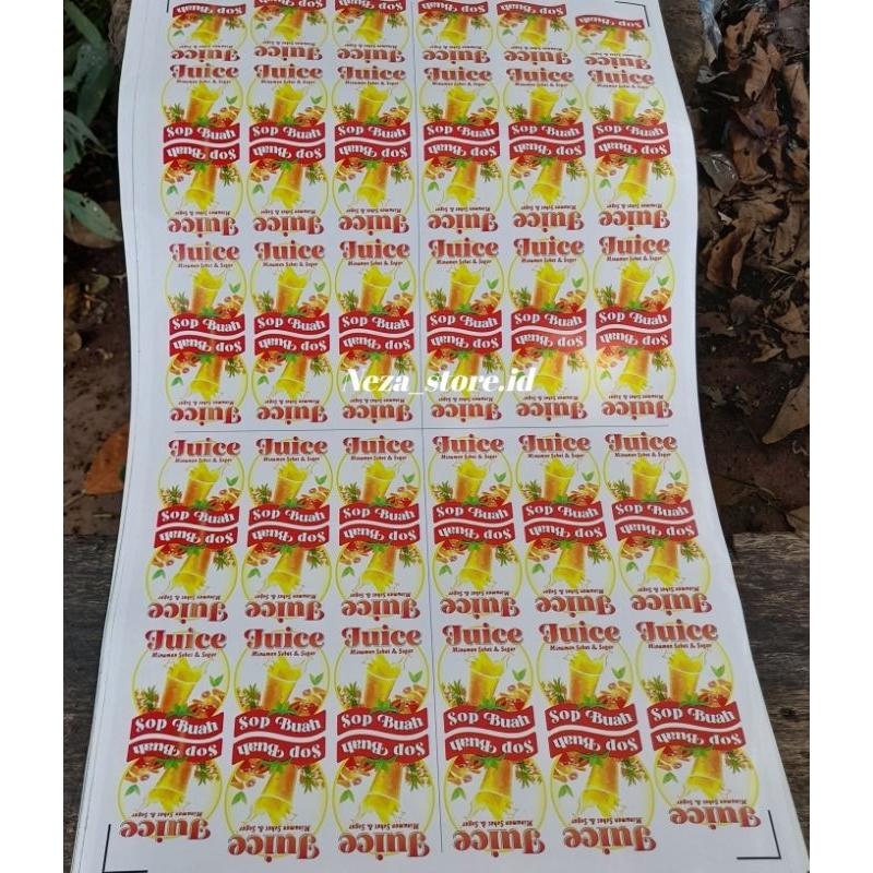 

sticker label cup juice sop buah