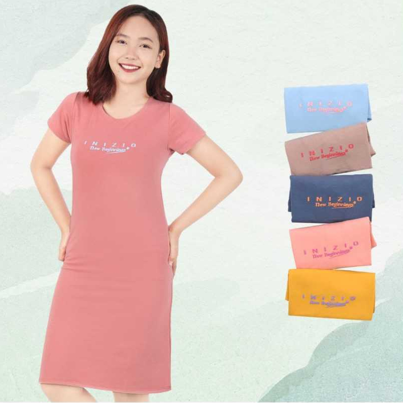 Dress Kaos Polos Lengan Pendek Baju Wanita