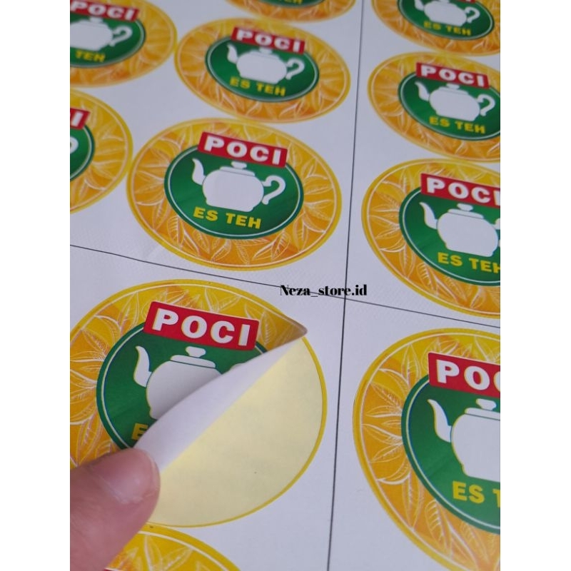 

sticker label cup poci bulat