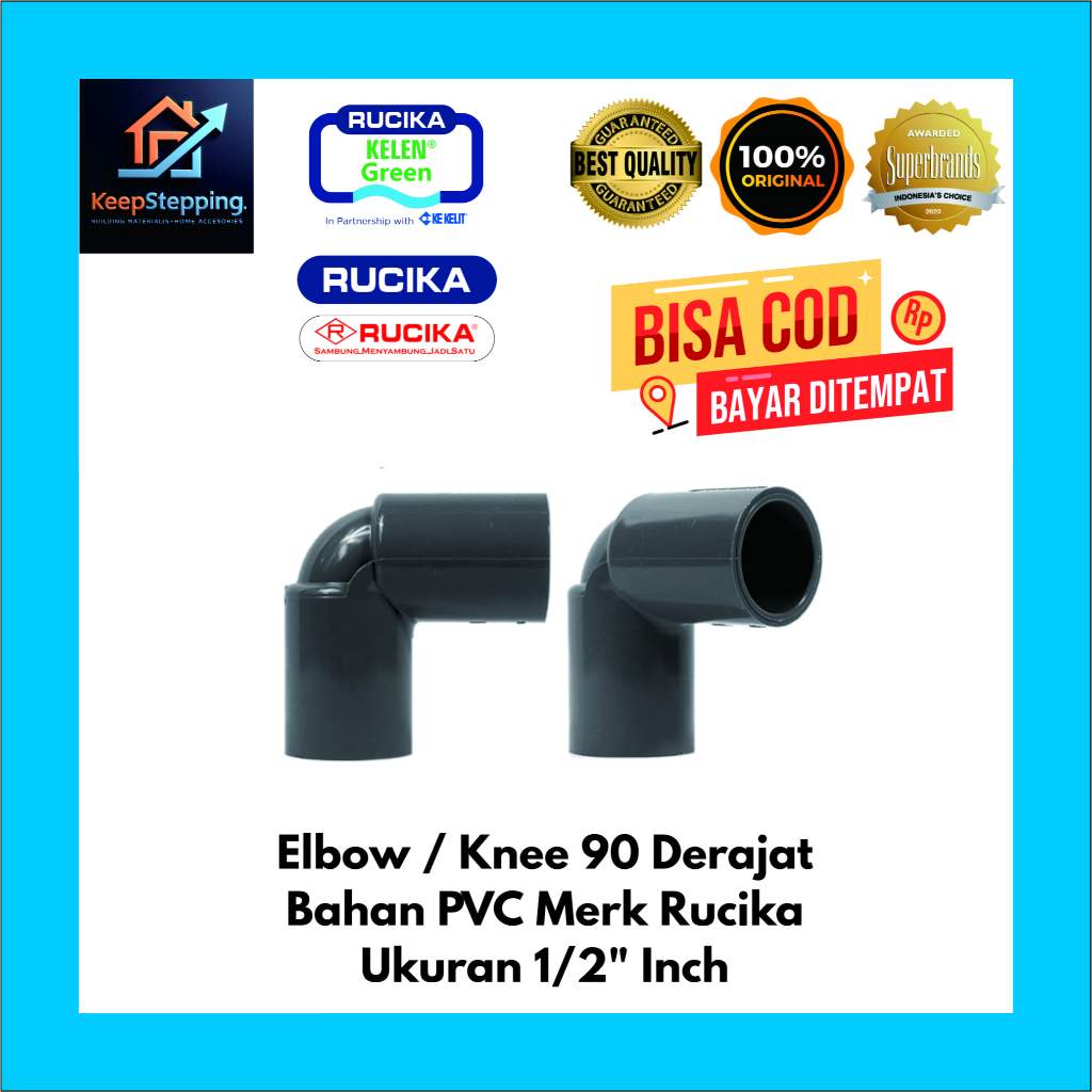 Elbow / Knee 1/2" inch PVC Rucika AW 90 Derajat