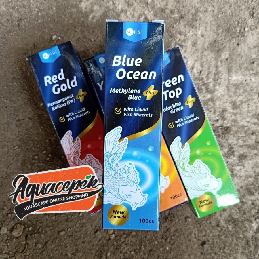 SG FISH BLUE OCEAN METHYLENE BLUE PLUS 100ML OBAT IKAN HIAS