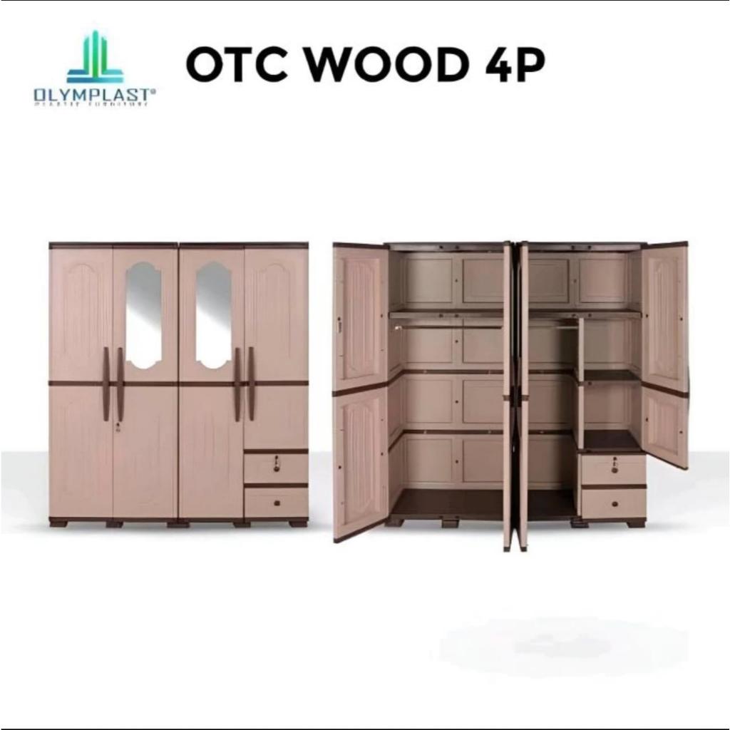 OLYMPLAST LEMARI PAKAIAN PLASTIK 4 PINTU OTC 4P WOOD