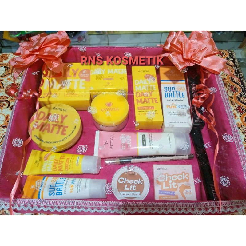EMINA DAILY MATTE PAKET MAKE UP KOSMETIK WAJAH PAKET SESERAHAN/HANTARAN NIKAH/BINGKISAN
