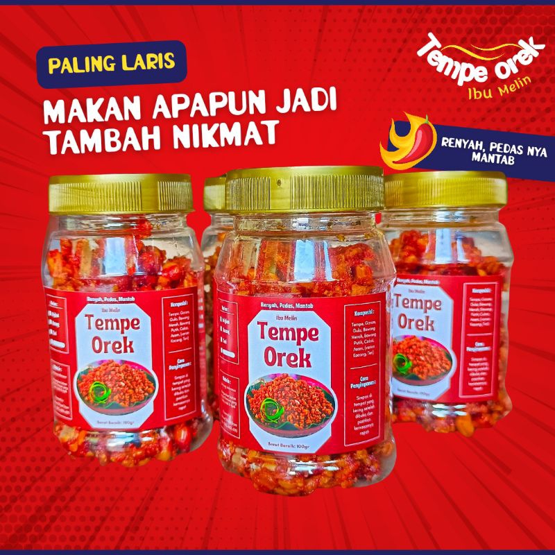 

Tempe Orek Pedas Asam Manis Renyah dan garing Halal Premium Tanpa Pengawet 100 gr