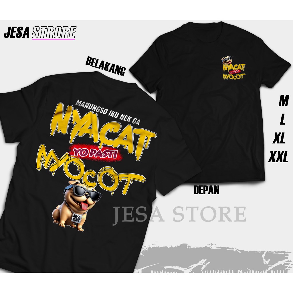 Kaos Baju Manungsa Lek Ga Nyacat yo Nyocot Atasan T Shirt Kata-Kata Distro Model Viral Kekinian