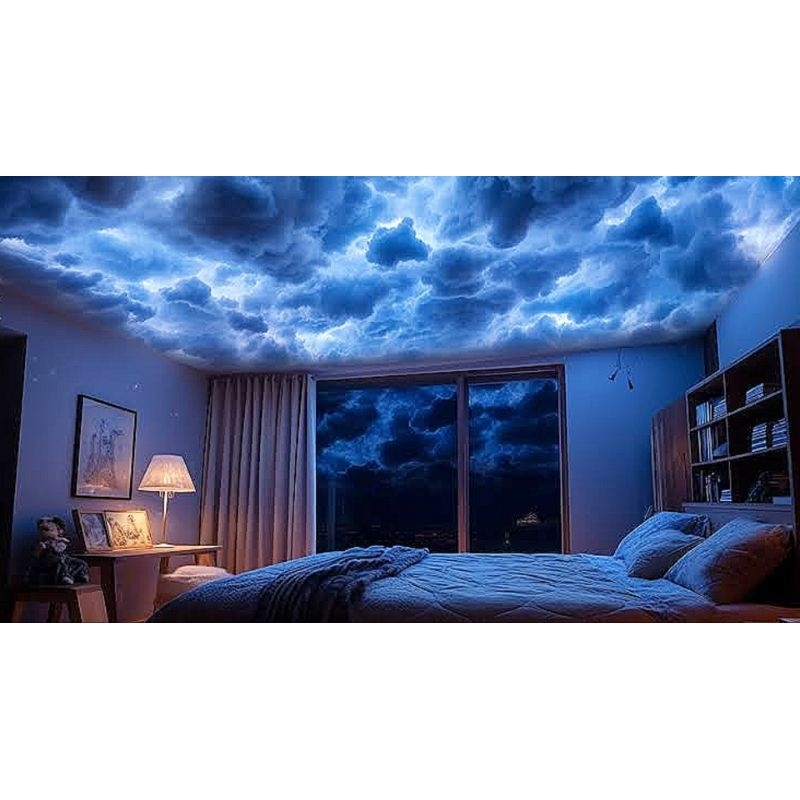 Ciasaatcisarua Fullset 1X1 - 4X4 Meter Lampu Awan Dakron Running Efek Petir Full Atap Tinggal Colok