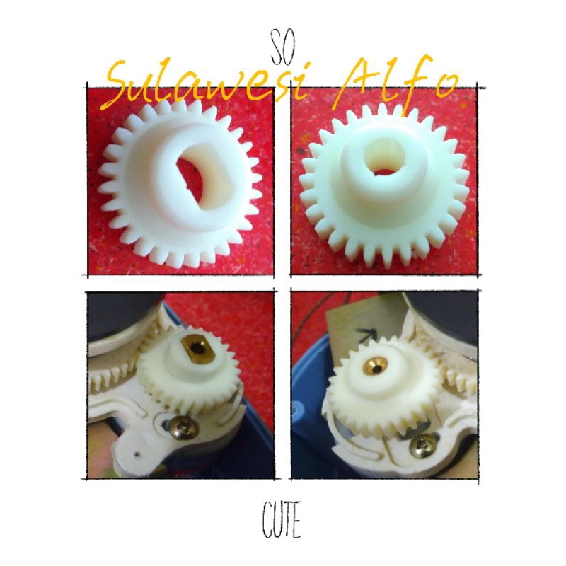 Gear gir kecil sepasang (2 biji) ayunan listrik oto,popo,polo,polarir,ibaby,golden baby dll