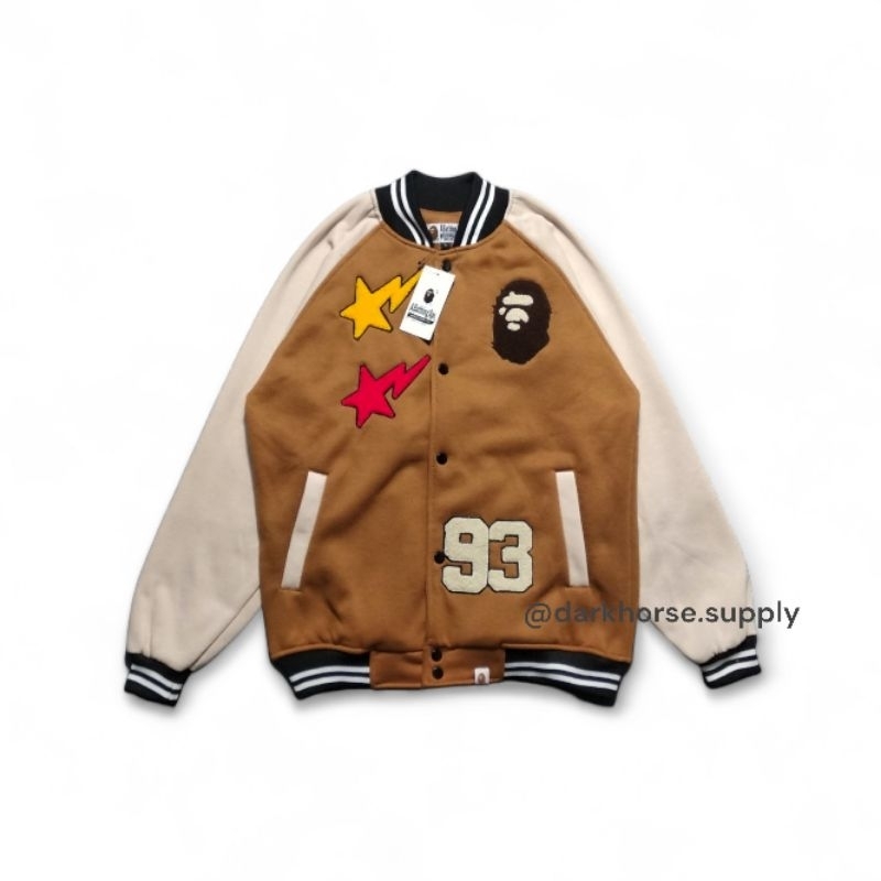 Jaket Varsity Bape - Jaket Pria Kasual Bape - Jaket Bape Murah - Hoodie pria - Shopee Indonesia