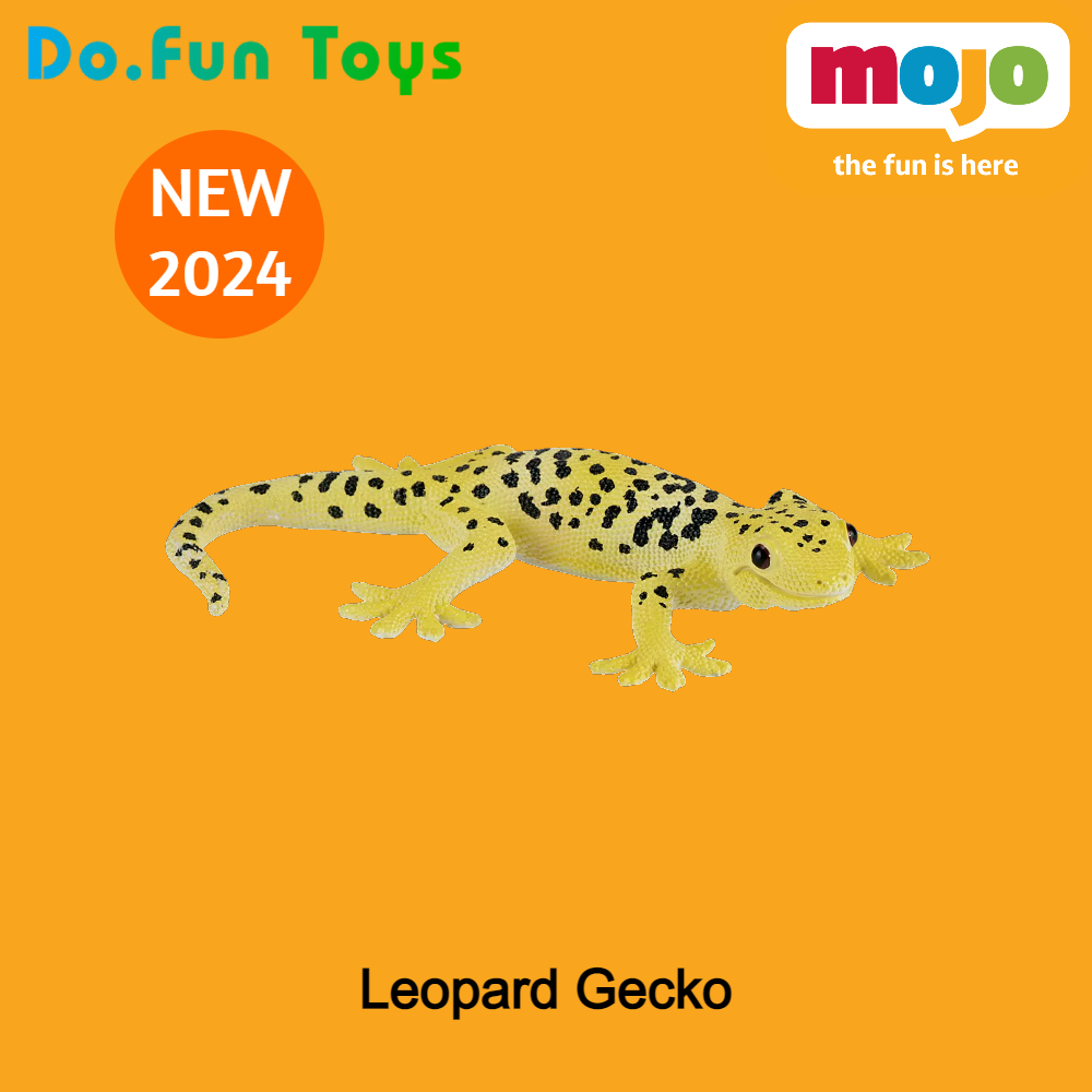 New 2024 MOJO FUN Animal Figurine | LEOPARD GECKO / Mainan Miniatur Binatang Tokek Leopard