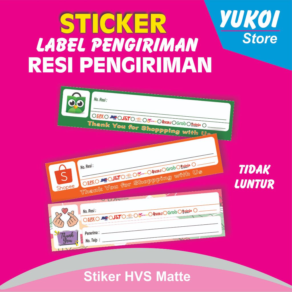 

[ ISI 100PCS ]Stiker shopee Resi Pengiriman Label Resi Pengiriman TERLARIS box stiker kertas