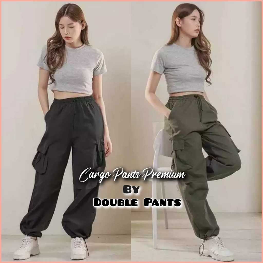Celana Cargo Wanita Highwaist Loose Korean Style Jumbo-Celana Kargo Wanita Terbaru