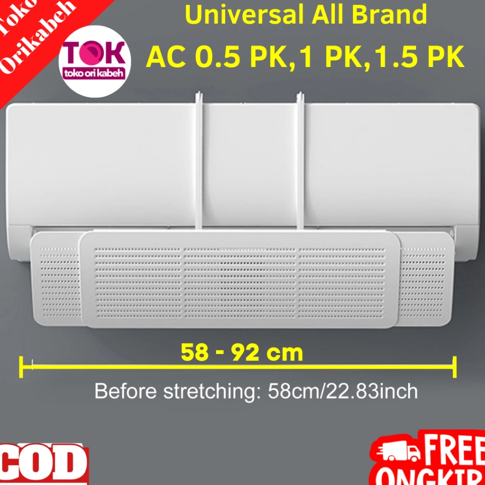 KODE Y12E Talang AC Reflektor Cover Penahan Hembusan Angin Indoor AC Penghalang Hembusan AC Kamar Ru