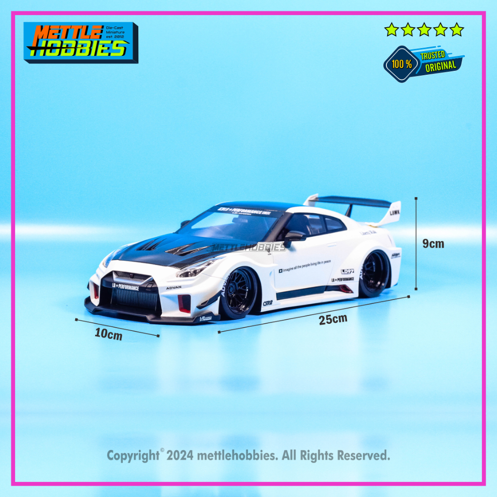 Top Speed LB-WORKS SILHOUETTE GT NISSAN 35GT-RR Liberty Walk LBWK Diecast Miniatur Mobil 1:18 RESIN