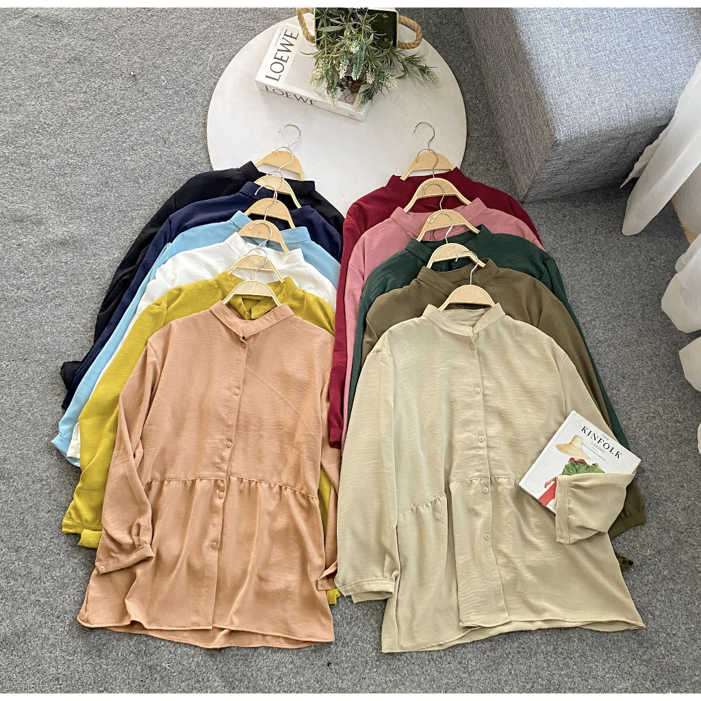 [Ataina] - Blouse Kerut Bawah Crinkle Airflow (All Size)