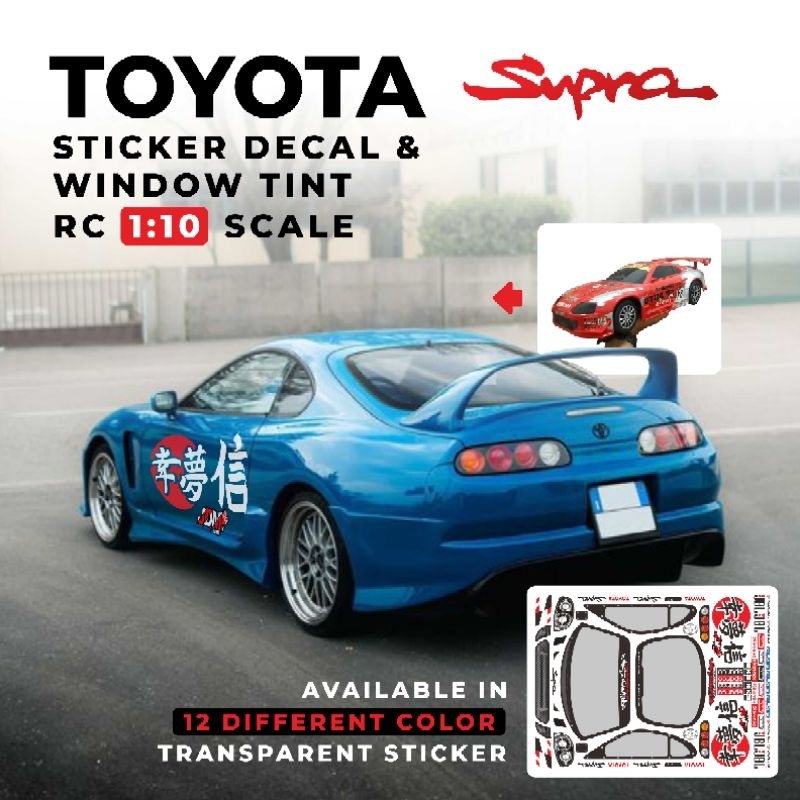 Stiker Rc 1 Set Seri Toyota Supra 1:10 with Window Tint