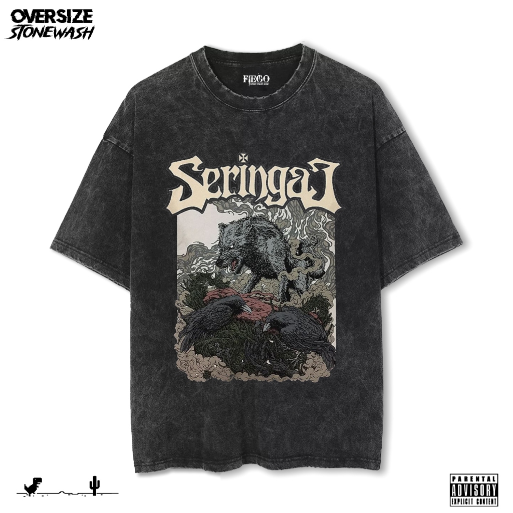Fiego "SERINGAI" | Premium Oversize T-Shirt | Stone Wash