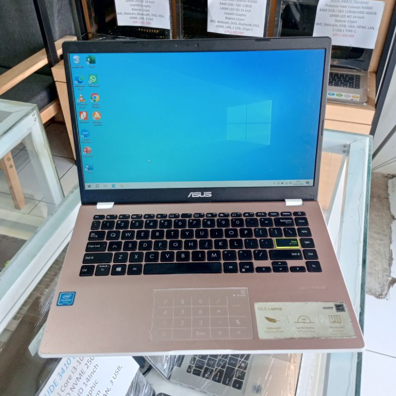 Second LAPTOP ASUS E410M Intel Celeron N4020 RAM 4GB SDXC 128GB 14 inch Bergaransi