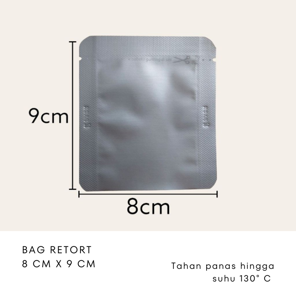 [100 pcs] BAG RETORT 8x9 Aluminium Foil Retort / Tahan Panas / Steril FOOD GRADE Kpack
