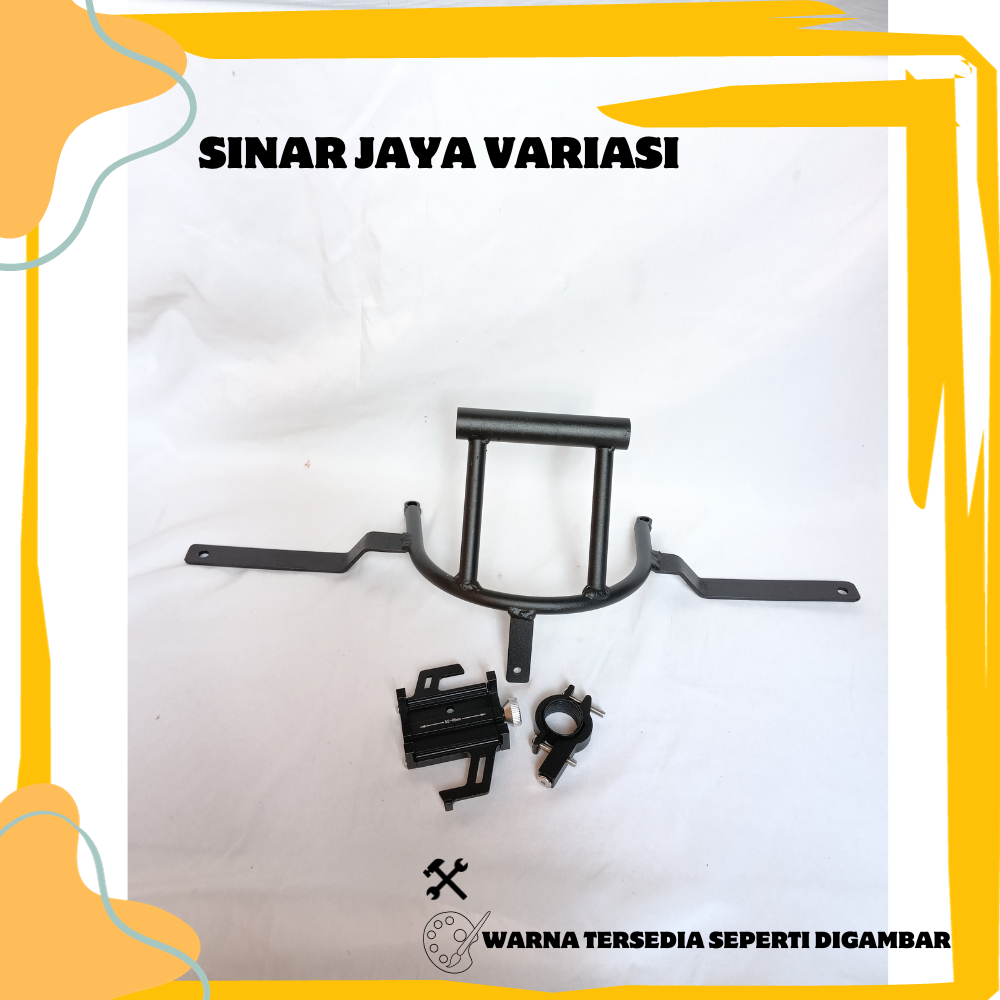 PAKET HOLDER HP YAMAHA NMAX PEGANGAN DUDUKAN HANDPHONE BRACKET SEPEDA MOTOR ALUMUNIUM V2 DUDUKAN HAN