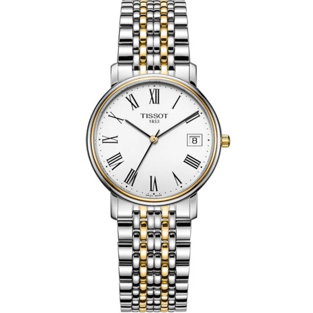 JAM TANGAN PRIA TISSOT T52248113  T52.2.481.13 ANALOG SILVER GOLD STAINLESS STRAP