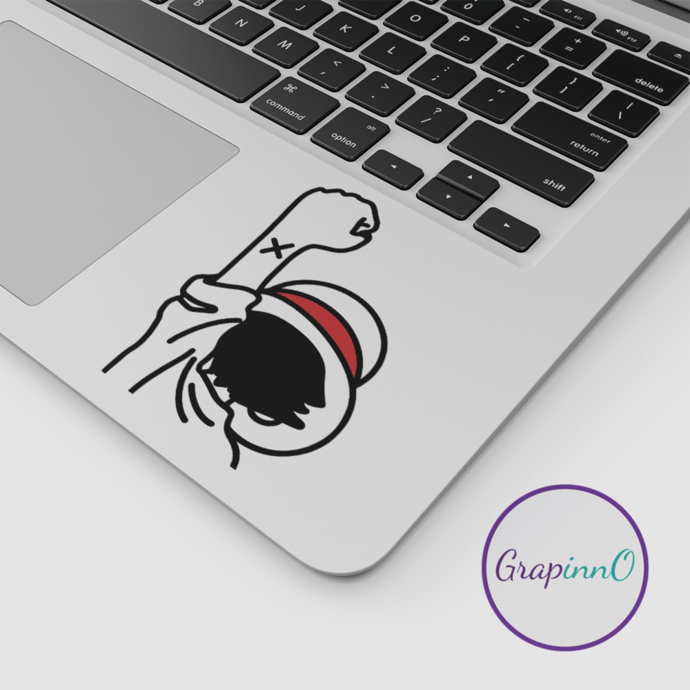 Luffy Stiker One Piece Mugiwara no Luffy Stiker Decal Apple Laptop Mac