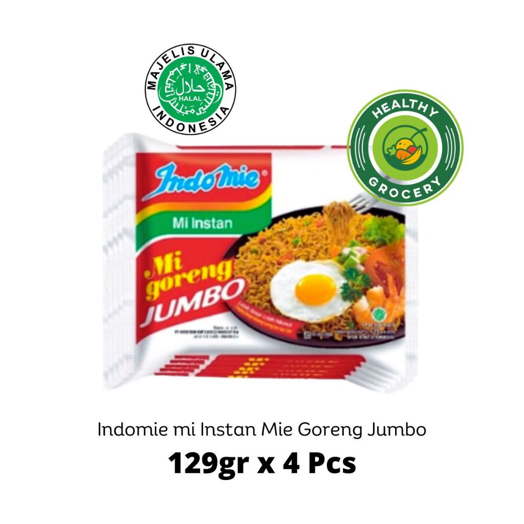 

Indomie Goreng JUMBO 129gr x 4 Pcs / Indomie Goreng JUMBO