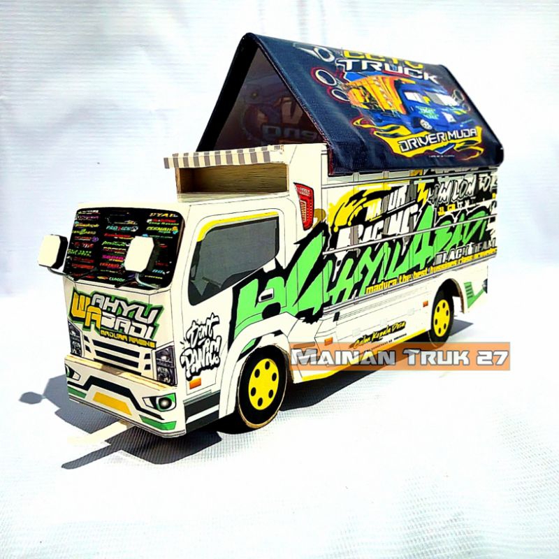 miniatur truk oleng kayu wahyu abadi 2 mainan anak