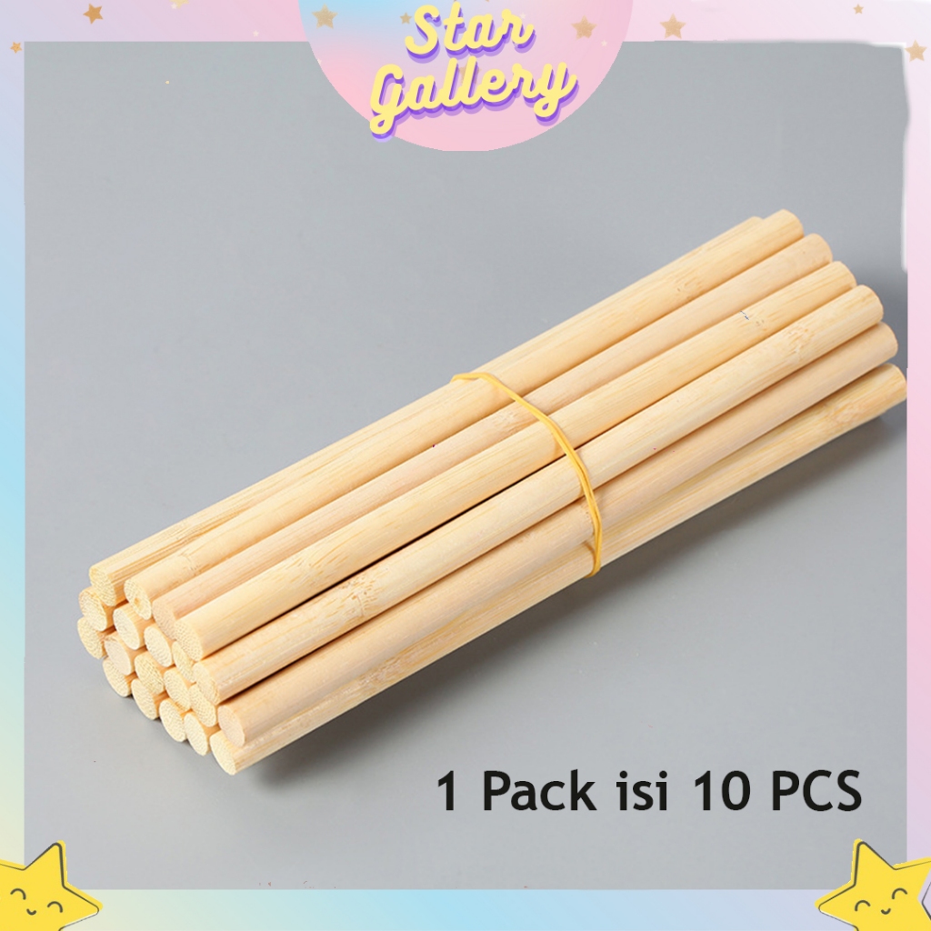 (10 pcs) Dowel Kayu Ramin 6mm Stik Kayu Bulat Buket Bunga Dowel Stik Kayu KB53