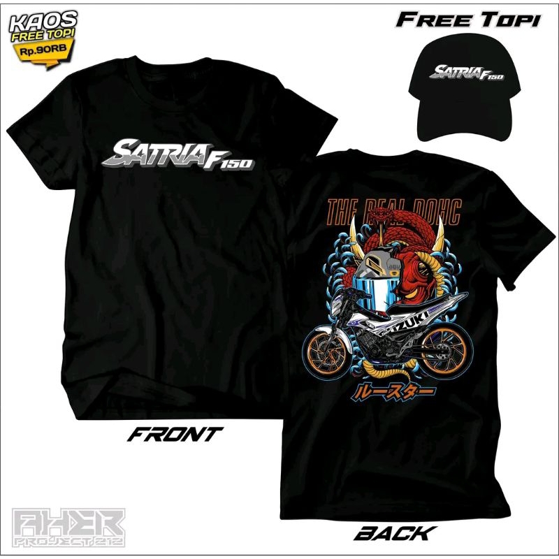 KAOS MOTOR SATRIA FU FREE TOPI || KAOS FU || KAOS SATRIA FU || MOTOR FU || KAOS|| KUALITAS PREMIUM