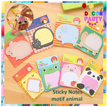 

Sticky Notes Karakter Hewan Tempelan Kertas Catatan Memo Note Motif Animal Cute Mini Book Karakter Binatang Lucu