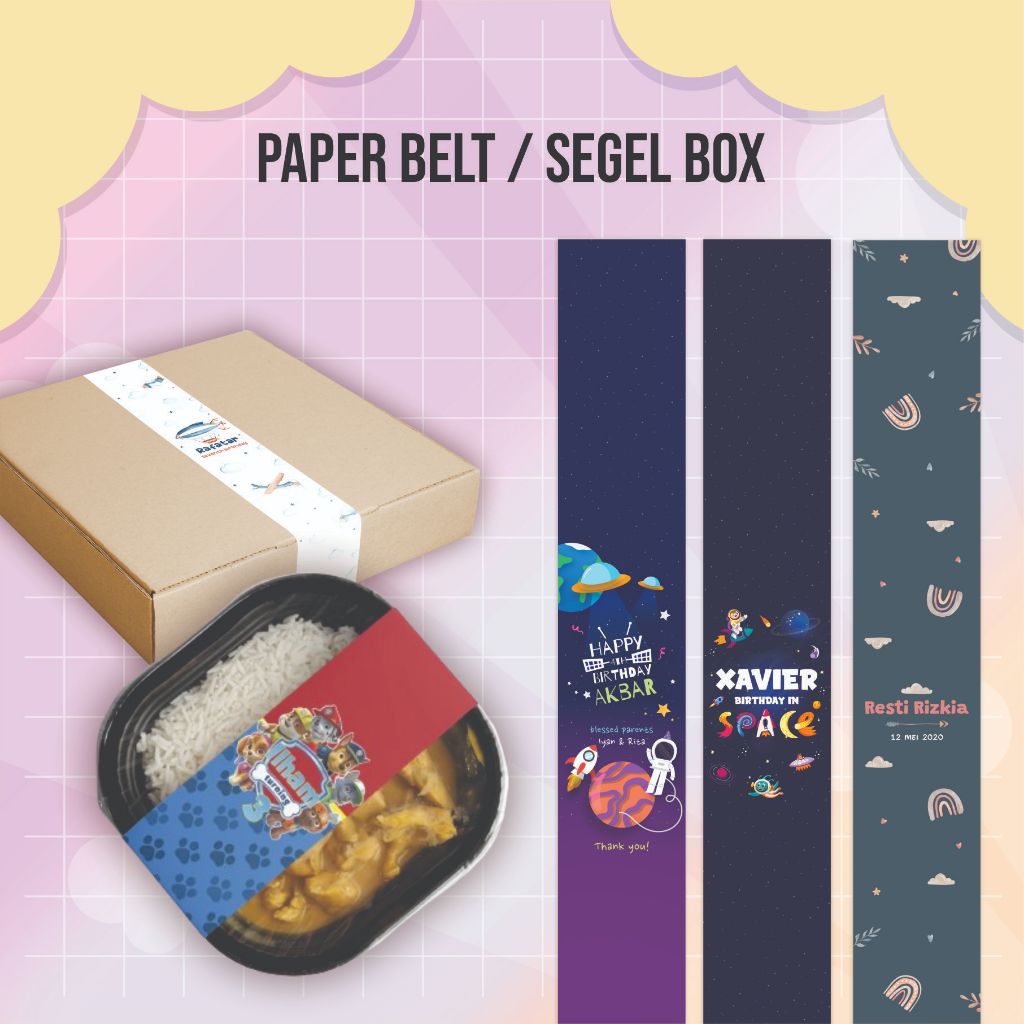 

PAPER BELT ULANG TAHUN Segel Box Packaging Sleeve Birthday Custom Ulang Tahun Anak