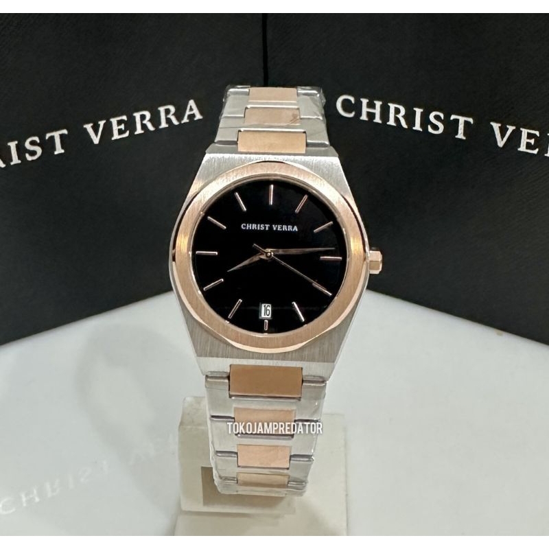 JAM TANGAN WANITA CHRIST VERRA CV 10985G-14 BLK ORIGINAL