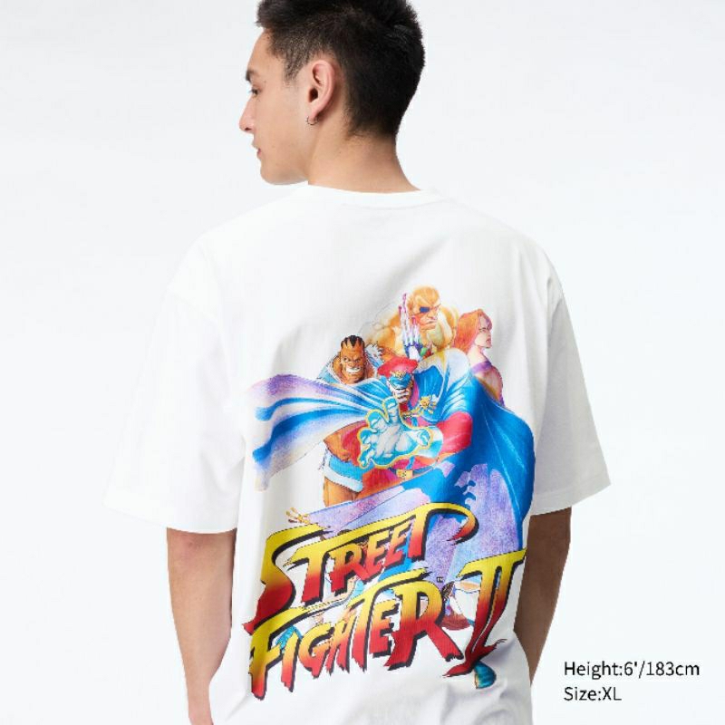 Kaos Uniqlo Capcom street Fighter UT original kaos oversize anime cowok